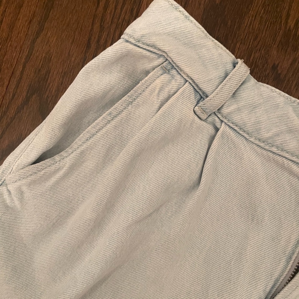 Denim Pleat detail shorts